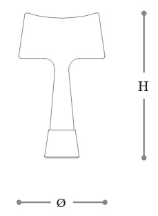 Dimensions de la lampe Teco Incanto Italamp de table